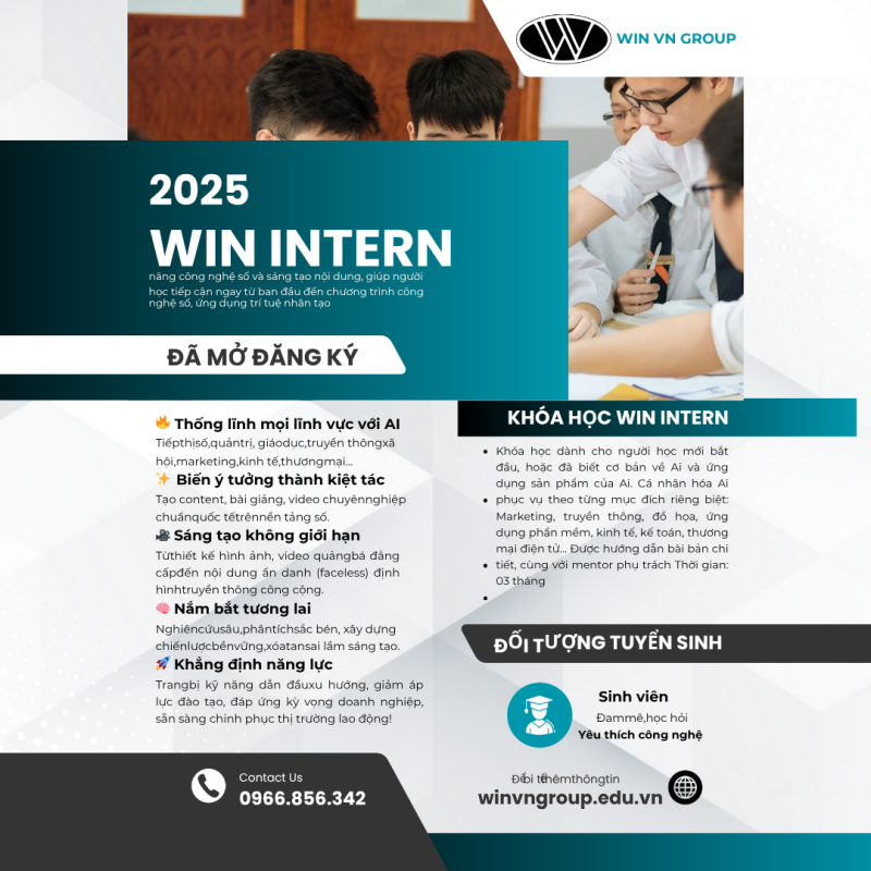 Khóa học siêu năng Win Intern (Đã chính thức mở đăng ký)